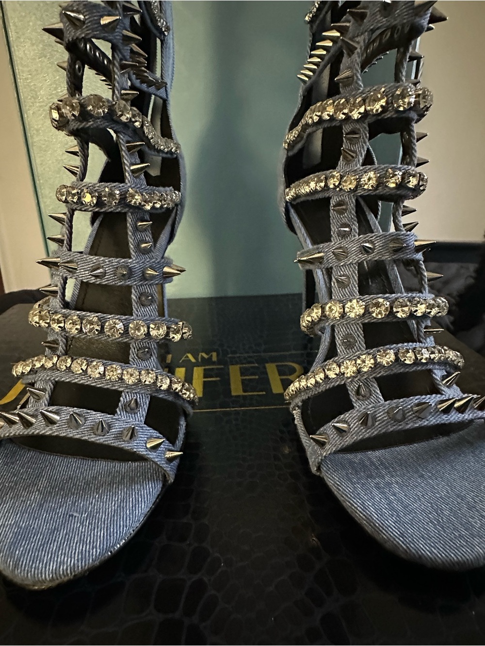 Jennifer Le Denim Razor heels - Picture 4 of 8